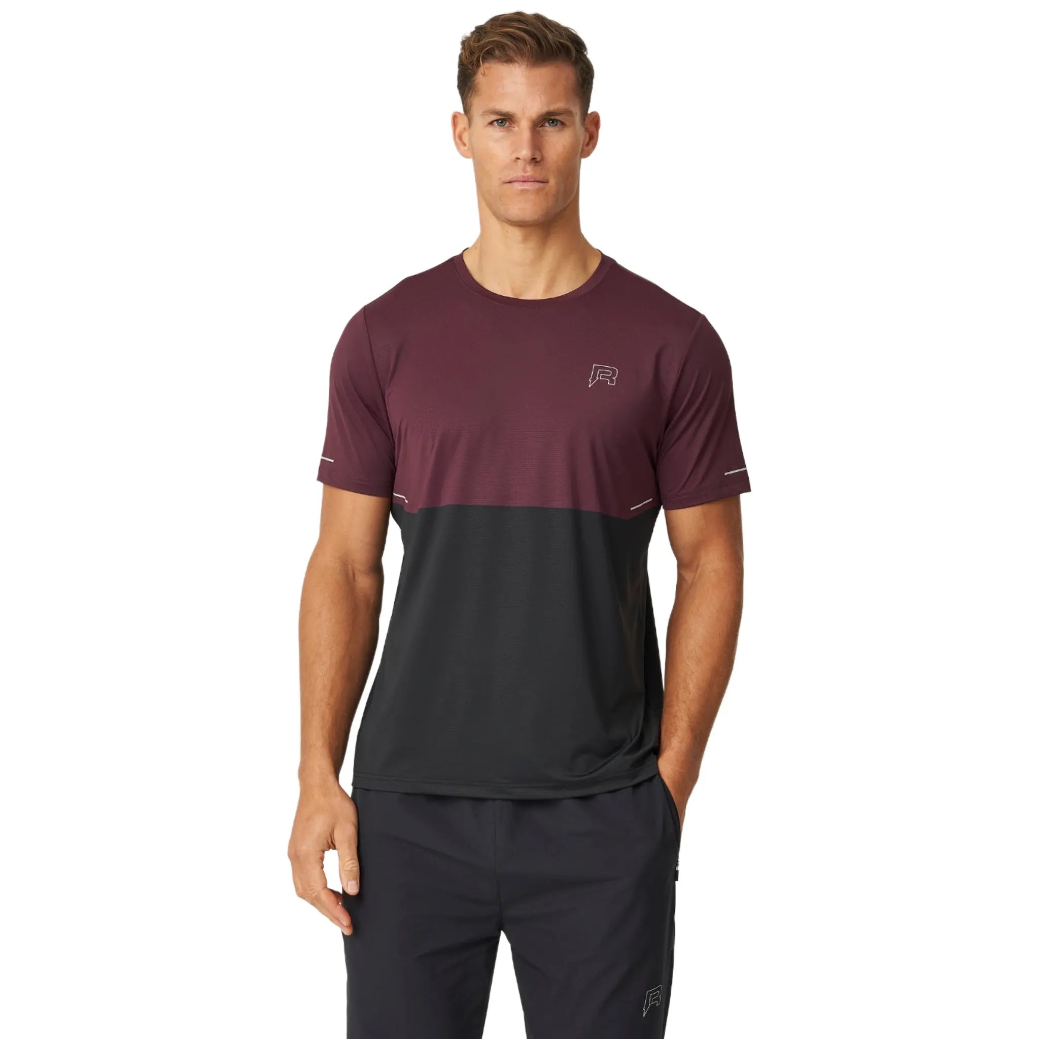 Front View of Reprimo Impact Burgundy Obsidian T Shirt REP254-294